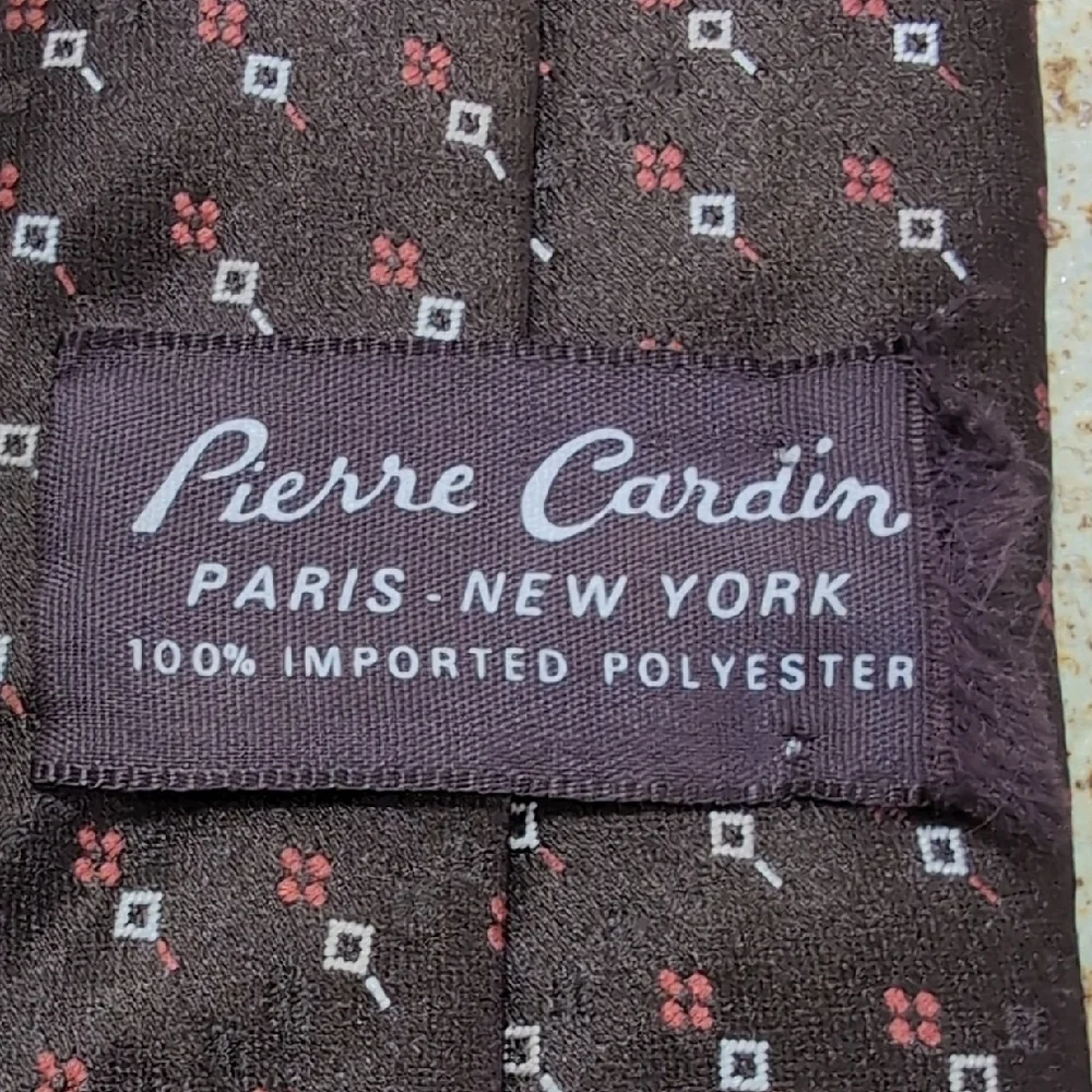 Pierre Cardin | Vintage Brown Tie with Red and White Details